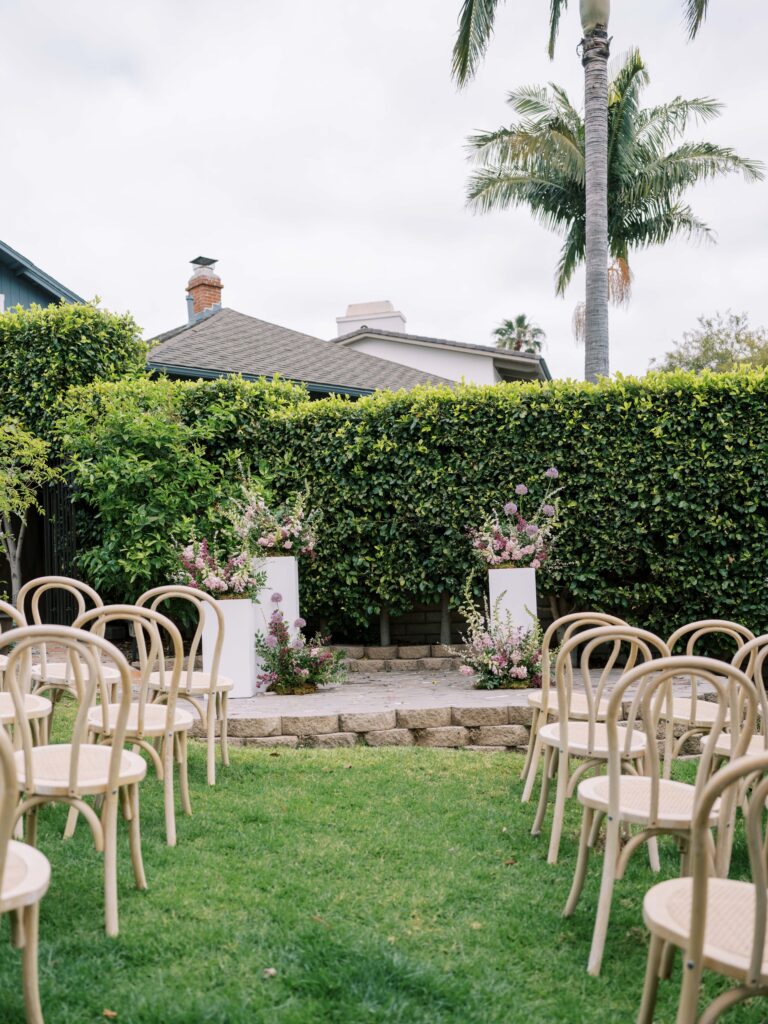 San Diego Wedding Planner, Bryce Gaston Events planned and designed this whimsical, pink and purple wedding in La Jolla at Villa Francesca. She plans luxury weddings throughout Southern California.