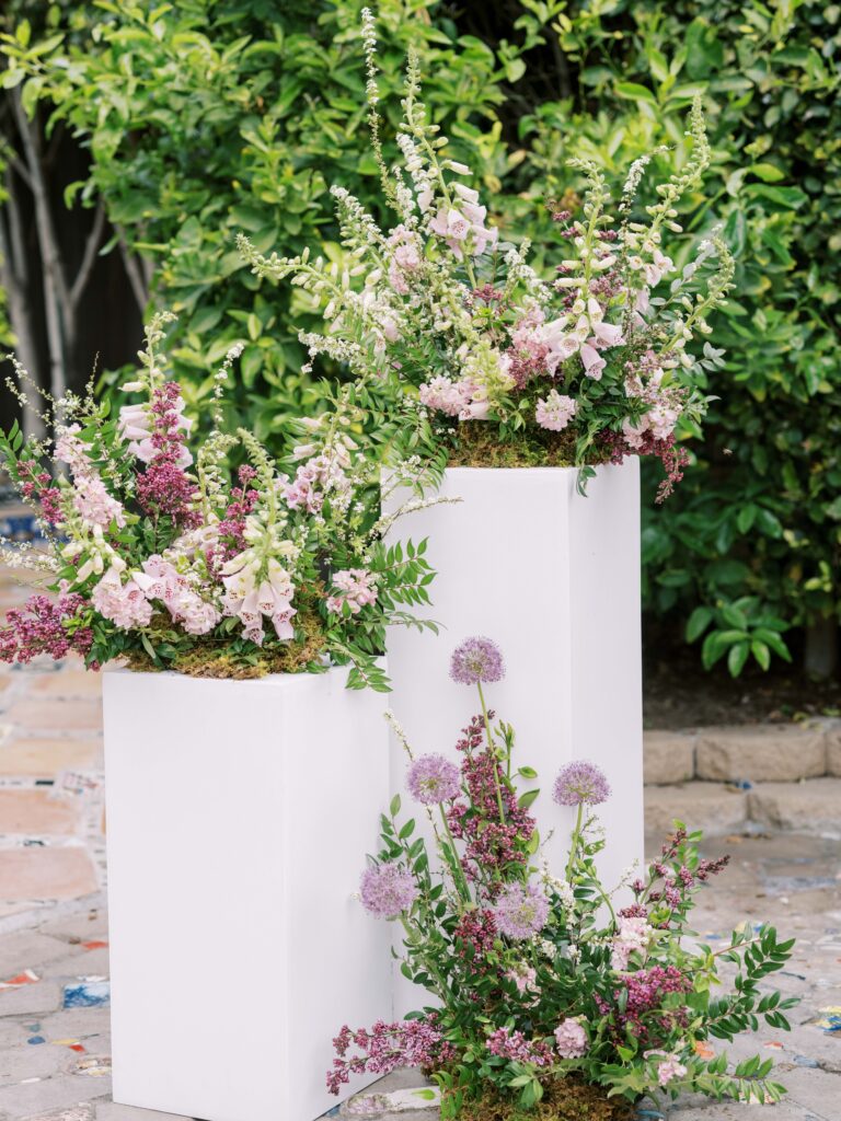 San Diego Wedding Planner, Bryce Gaston Events planned and designed this whimsical, pink and purple wedding in La Jolla at Villa Francesca. She plans luxury weddings throughout Southern California.